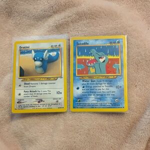 Pokemon Neo Destiny Trading Cards Dratini and Totodile